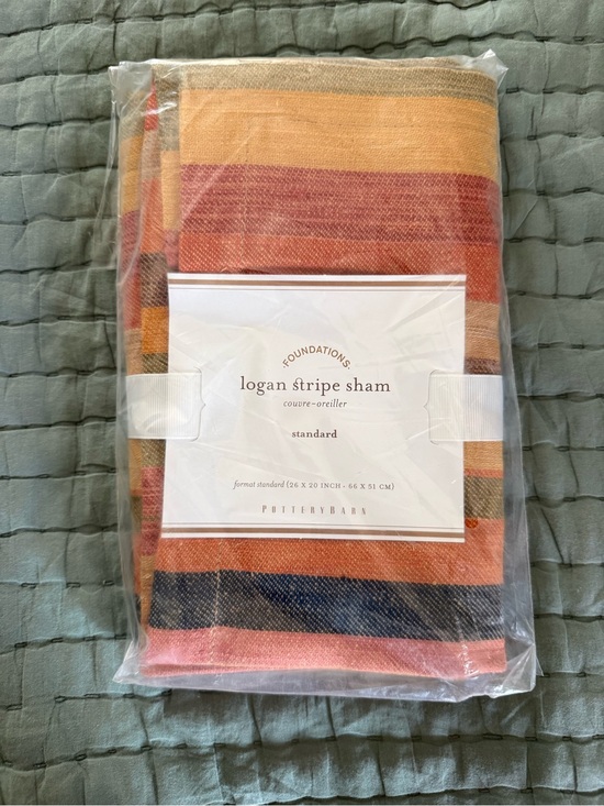 Pottery Barn Other - Pottery Barn Logan Stripe Sham in Rust, Mustard, Navy